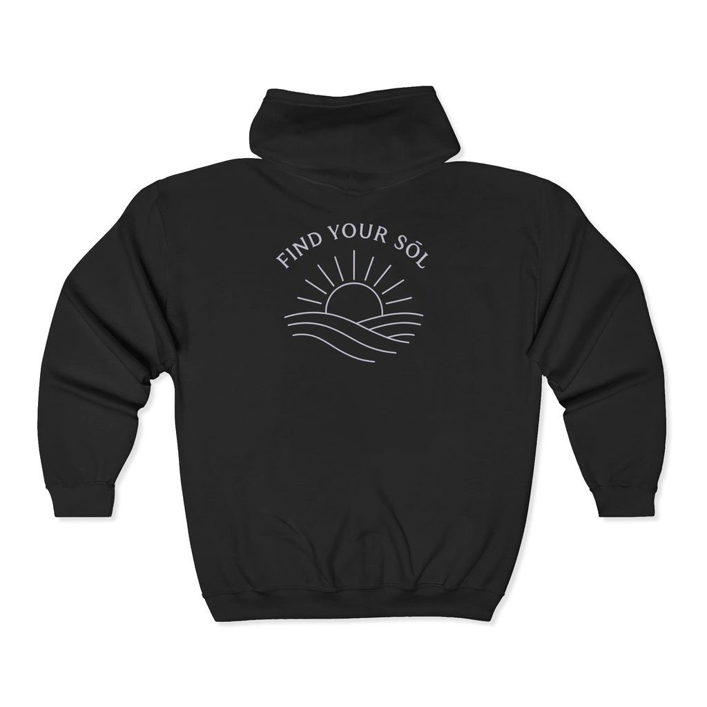 Sōl™ Clothing - Cozy Unisex Zip-Up Hoodie, Perfect Gift for Friends, Casual Wear, Birthday Presents, Stylish Layering, Everyday Comfort