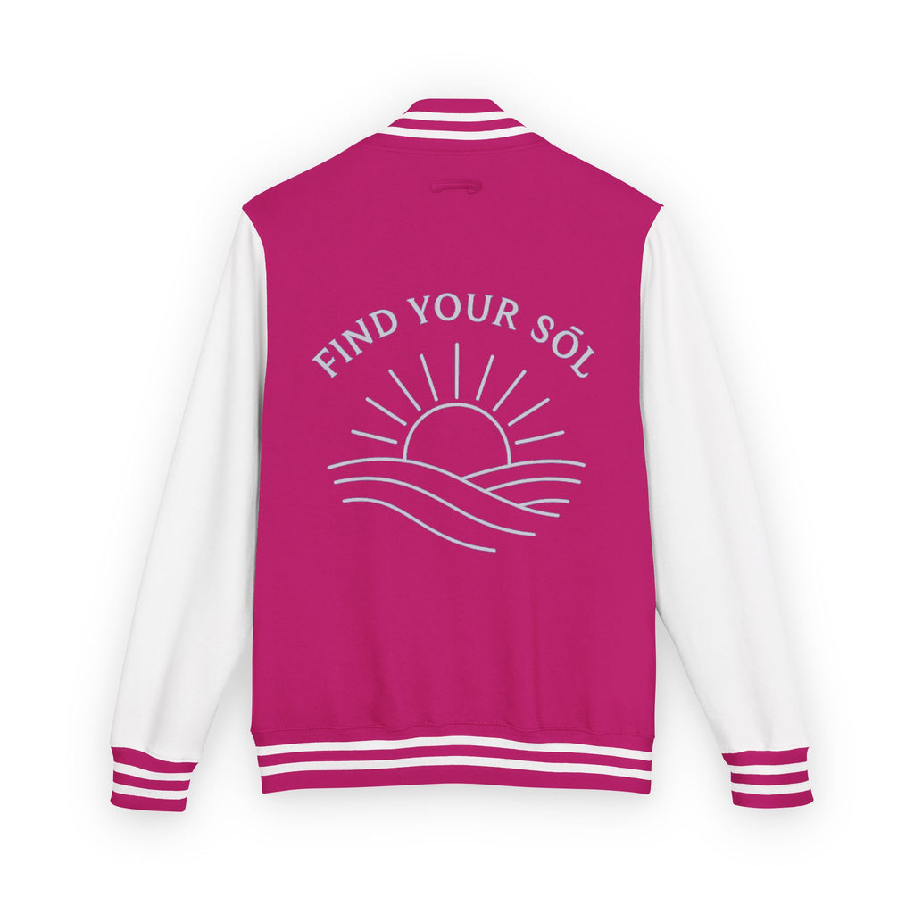 Sōl™ Clothing - Unisex Heavyweight Letterman Jacket - Find Your Sól, Personalized Gift, College Apparel, Retro Style, Casual Outerwear