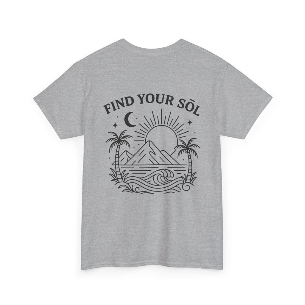 Sōl™ Clothing - Find Your SŌL Unisex Heavy Cotton Tee - Relaxed Fit, Comfortable Outfit, Gift for Friends, Summer Fashion, Inspirational Wear