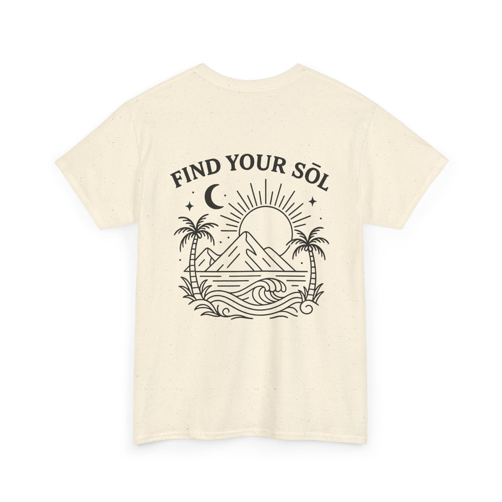 Sōl™ Clothing - Sunshine Vibes Unisex Heavy Cotton Tee - Find Your SŌL, Summer Gift, Nature Lover T-Shirt, Festival Wear, Graphic Tee, Plant Lover Apparel