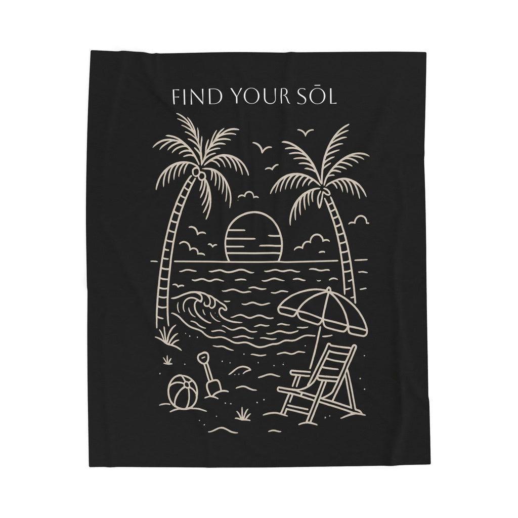 Sōl™ Clothing - Find Your Sōl Velveteen Plush Blanket - Cozy Beach Vibes, Travel Blanket, Gift for Relaxation, Home Decor, Summer Gift