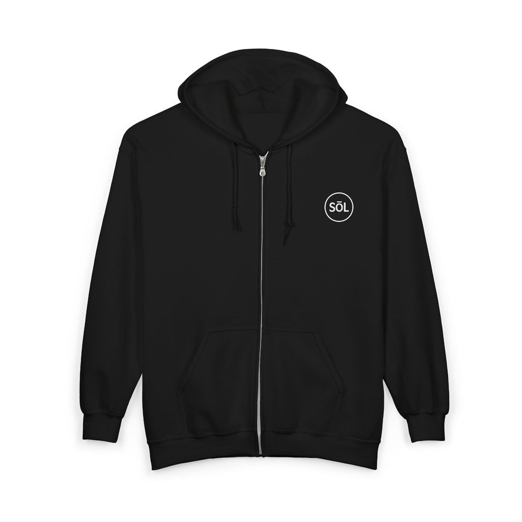 Sōl™ Clothing - Cozy Unisex Zip-Up Hoodie, Perfect Gift for Friends, Casual Wear, Birthday Presents, Stylish Layering, Everyday Comfort