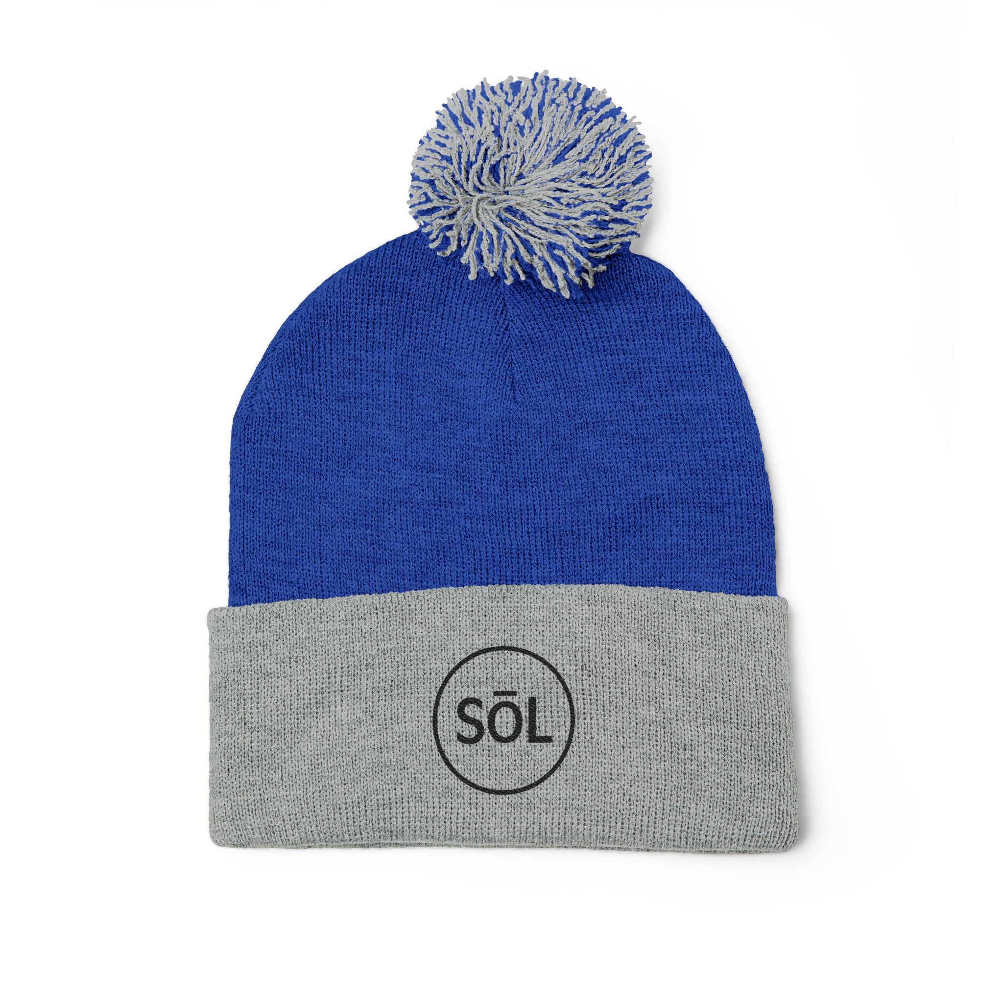Sōl™ Clothing - Cozy Pom-Pom Knit Cap - Perfect for Winter Fashion, Ski Trips, Gift for Her, Embroidered Beanie, Casual Accessories