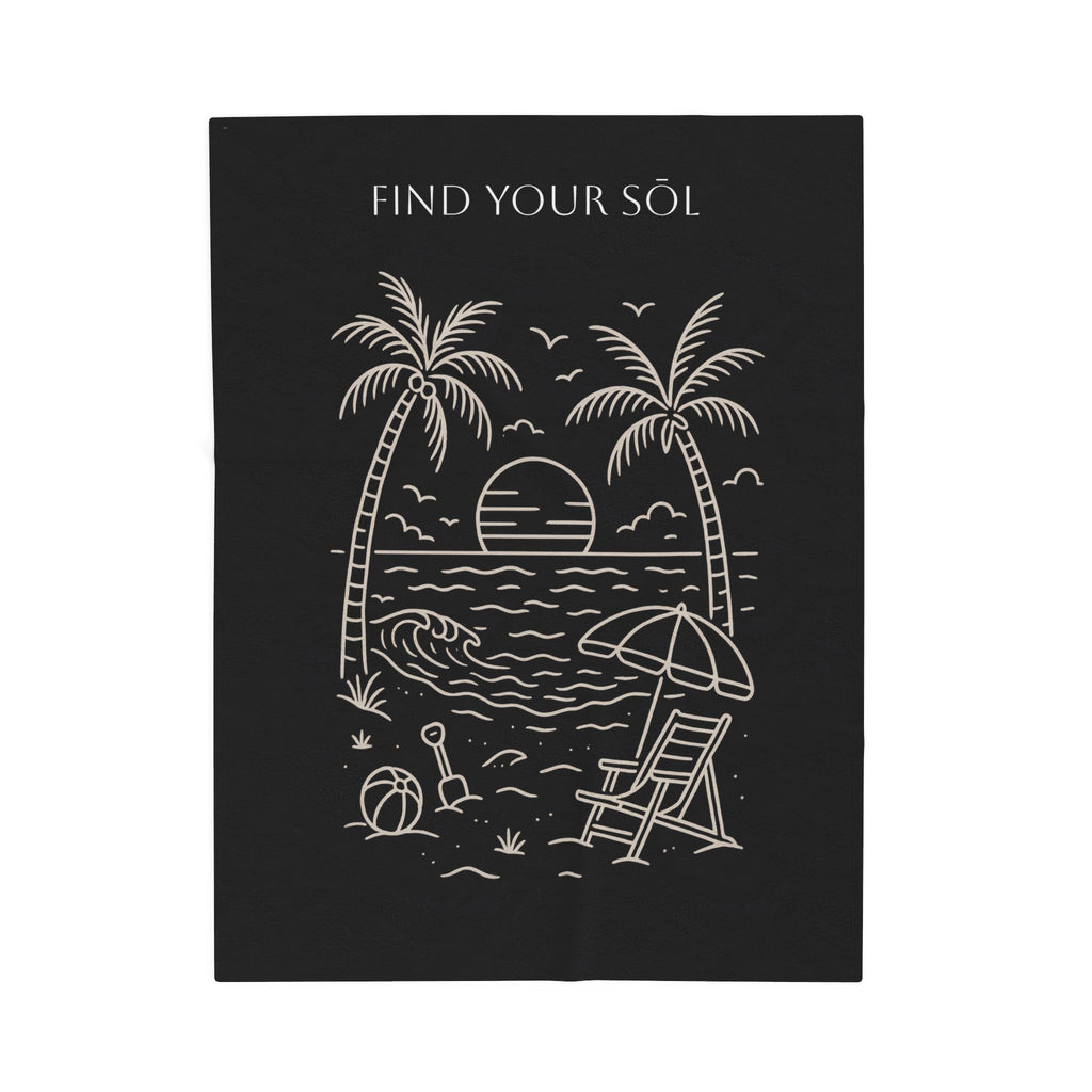 Sōl™ Clothing - Find Your Sōl Velveteen Plush Blanket - Cozy Beach Vibes, Travel Blanket, Gift for Relaxation, Home Decor, Summer Gift
