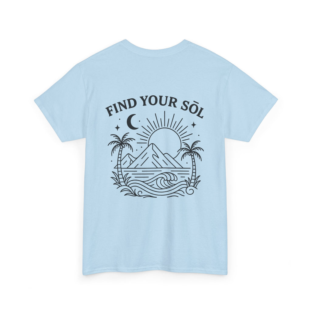Sōl™ Clothing - Sunshine Vibes Unisex Heavy Cotton Tee - Find Your SŌL, Summer Gift, Nature Lover T-Shirt, Festival Wear, Graphic Tee, Plant Lover Apparel