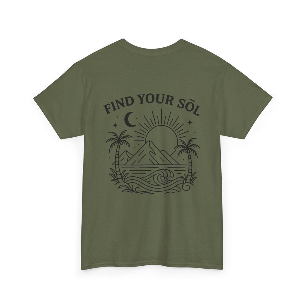 Sōl™ Clothing - Find Your SŌL Unisex Heavy Cotton Tee - Relaxed Fit, Comfortable Outfit, Gift for Friends, Summer Fashion, Inspirational Wear
