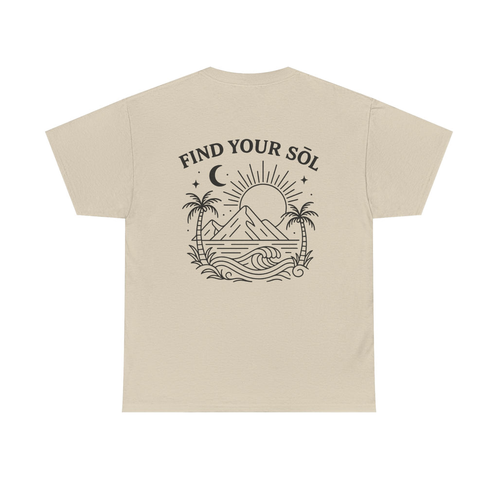 Sōl™ Clothing - Find Your SŌL Unisex Heavy Cotton Tee - Relaxed Fit, Comfortable Outfit, Gift for Friends, Summer Fashion, Inspirational Wear