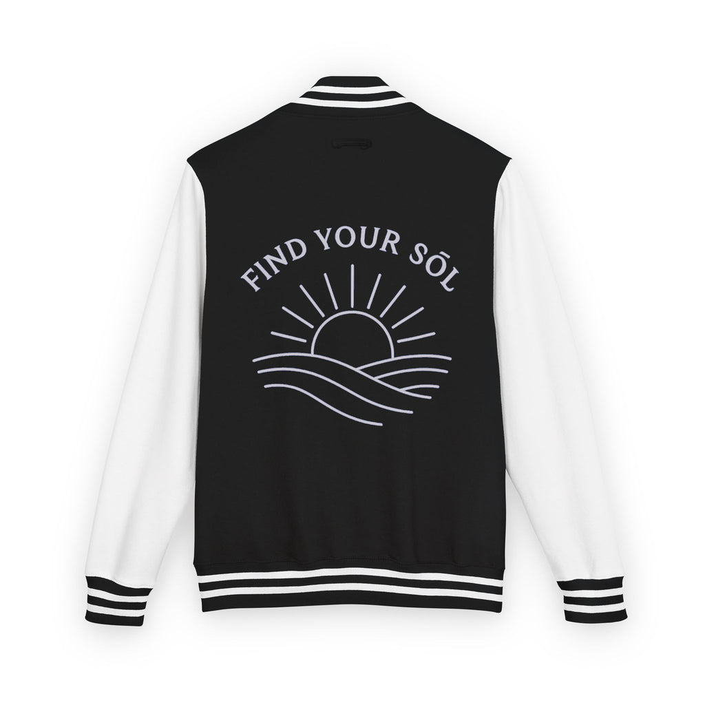 Sōl™ Clothing - Unisex Heavyweight Letterman Jacket - Find Your Sól, Personalized Gift, College Apparel, Retro Style, Casual Outerwear