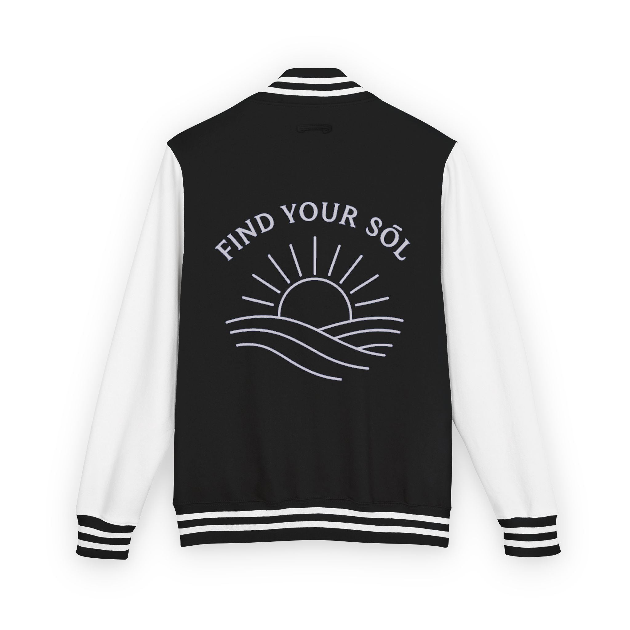 Sōl™ Clothing - Unisex Heavyweight Letterman Jacket - Find Your Sól, Personalized Gift, College Apparel, Retro Style, Casual Outerwear