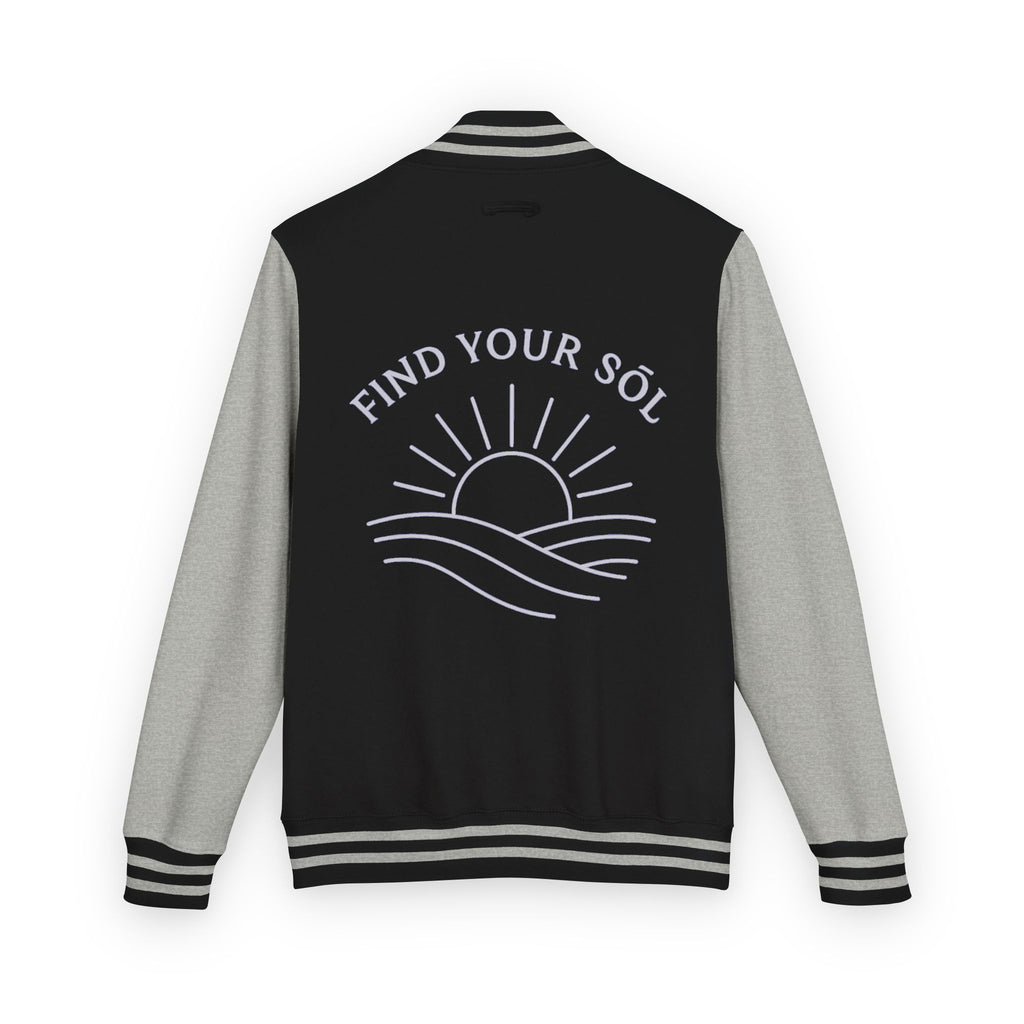 Sōl™ Clothing - Unisex Heavyweight Letterman Jacket - Find Your Sól, Personalized Gift, College Apparel, Retro Style, Casual Outerwear