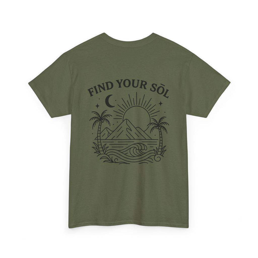 Sōl™ Clothing - Sunshine Vibes Unisex Heavy Cotton Tee - Find Your SŌL, Summer Gift, Nature Lover T-Shirt, Festival Wear, Graphic Tee, Plant Lover Apparel