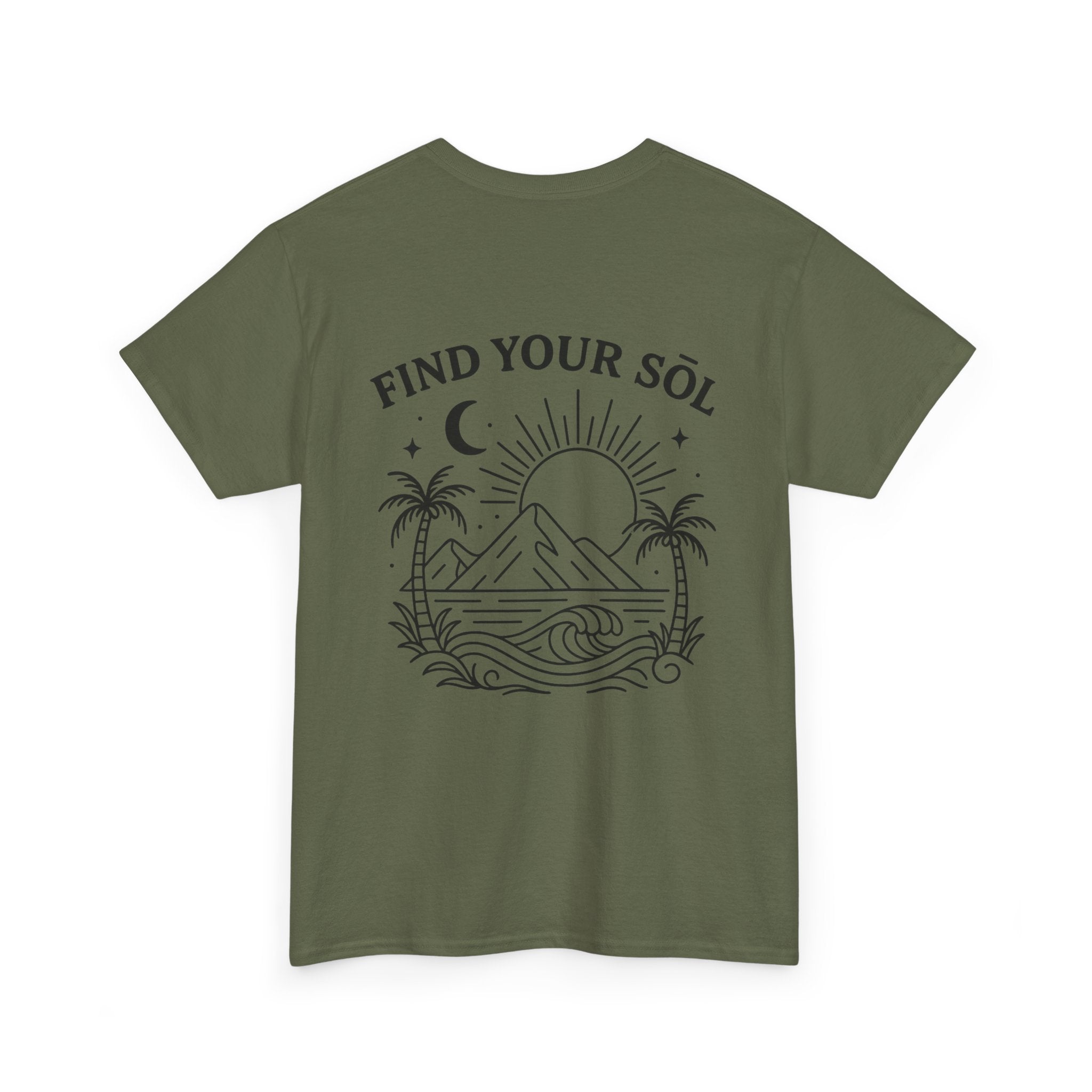 Sōl™ Clothing - Sunshine Vibes Unisex Heavy Cotton Tee - Find Your SŌL, Summer Gift, Nature Lover T-Shirt, Festival Wear, Graphic Tee, Plant Lover Apparel