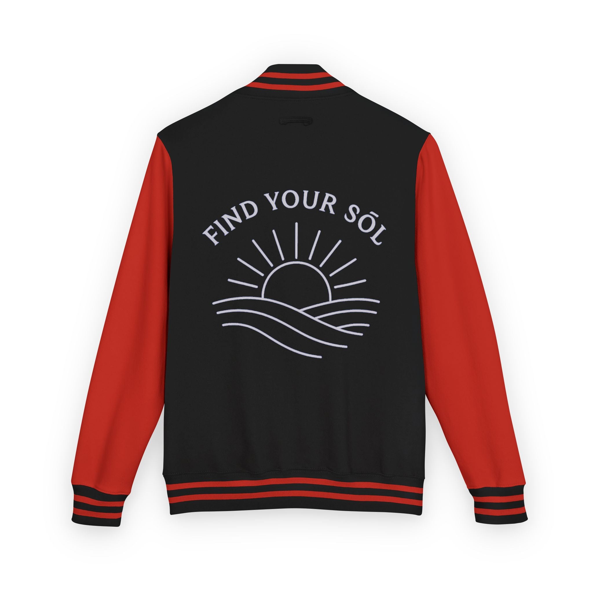Sōl™ Clothing - Unisex Heavyweight Letterman Jacket - Find Your Sól, Personalized Gift, College Apparel, Retro Style, Casual Outerwear