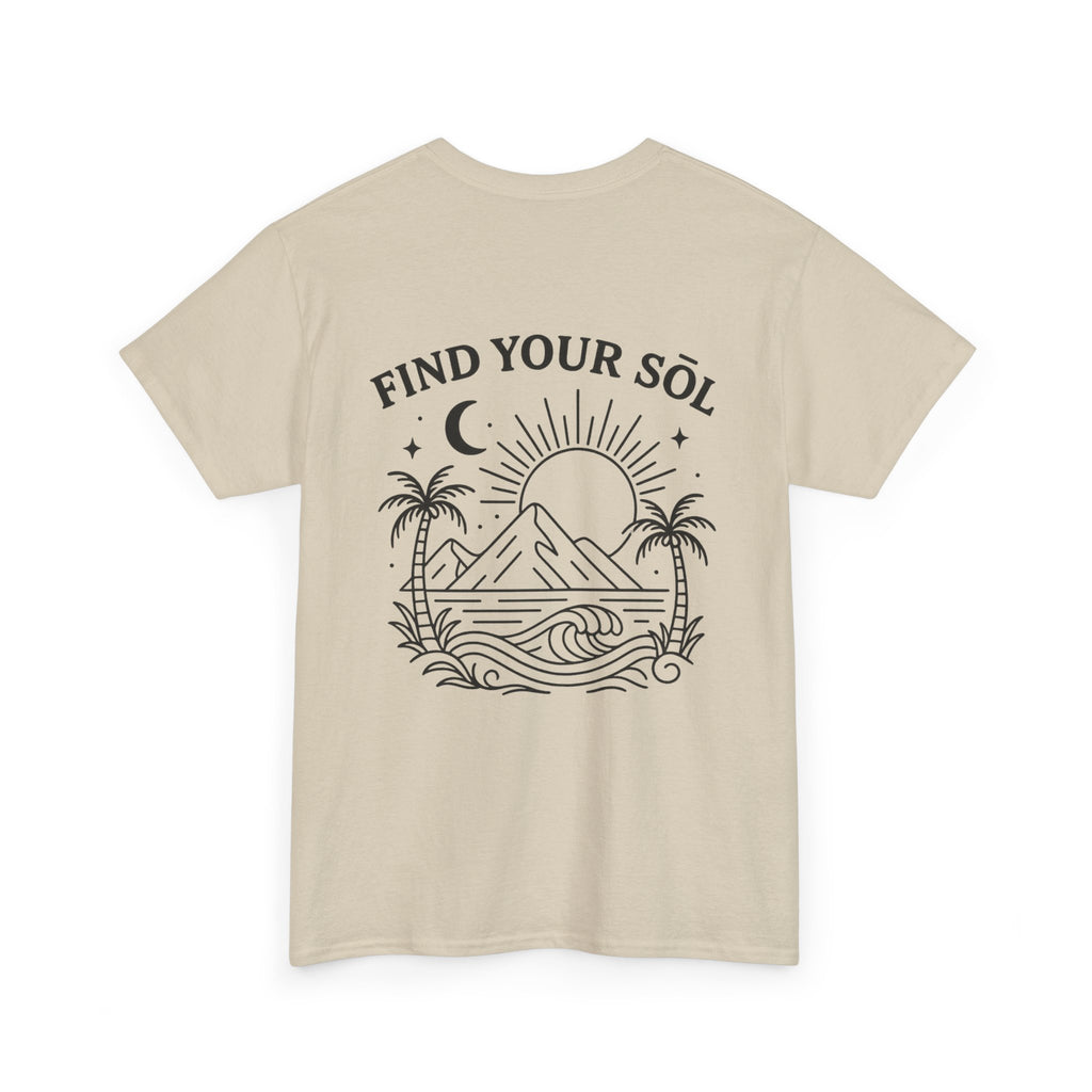 Sōl™ Clothing - Find Your SŌL Unisex Heavy Cotton Tee - Relaxed Fit, Comfortable Outfit, Gift for Friends, Summer Fashion, Inspirational Wear