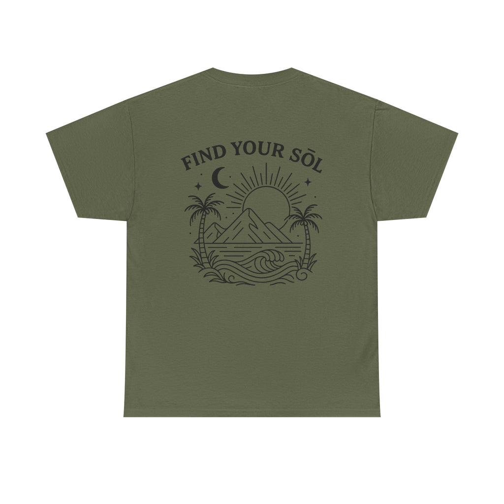 Sōl™ Clothing - Sunshine Vibes Unisex Heavy Cotton Tee - Find Your SŌL, Summer Gift, Nature Lover T-Shirt, Festival Wear, Graphic Tee, Plant Lover Apparel