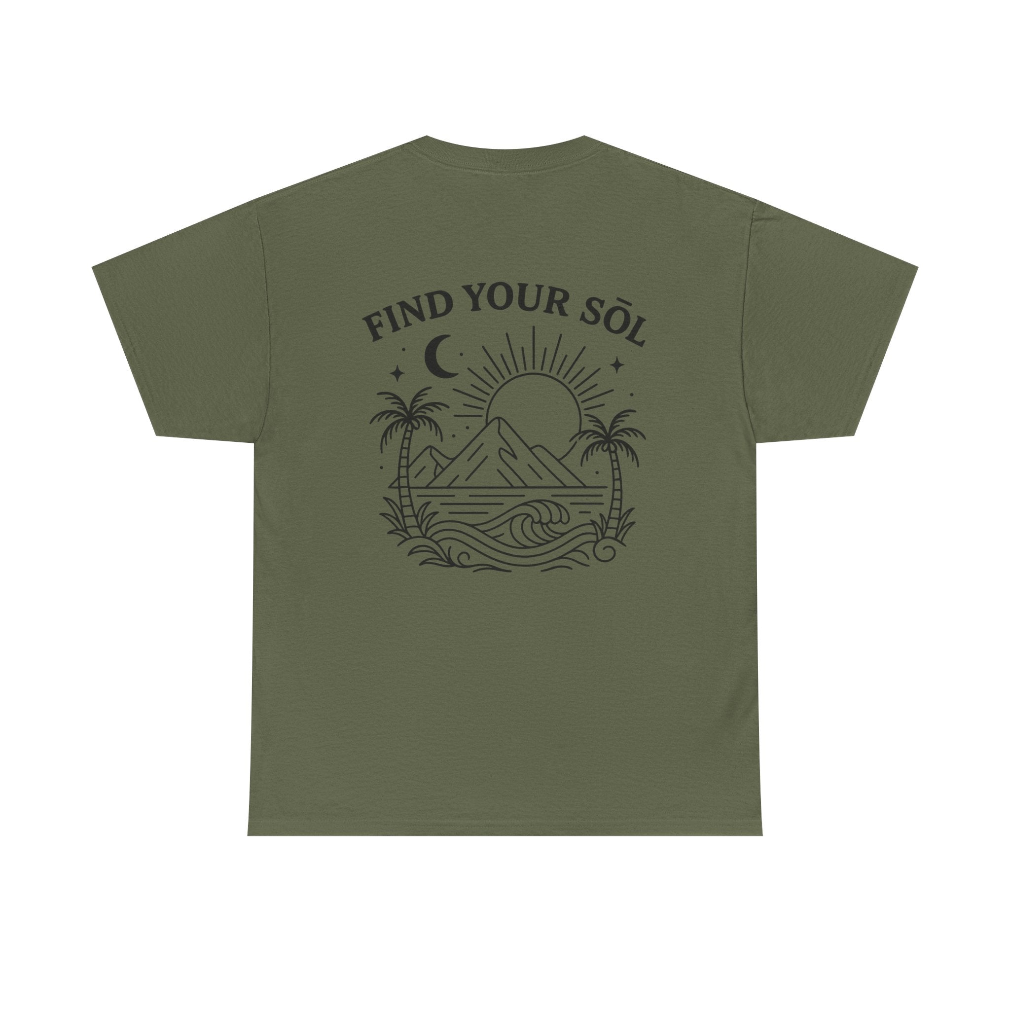 Sōl™ Clothing - Sunshine Vibes Unisex Heavy Cotton Tee - Find Your SŌL, Summer Gift, Nature Lover T-Shirt, Festival Wear, Graphic Tee, Plant Lover Apparel