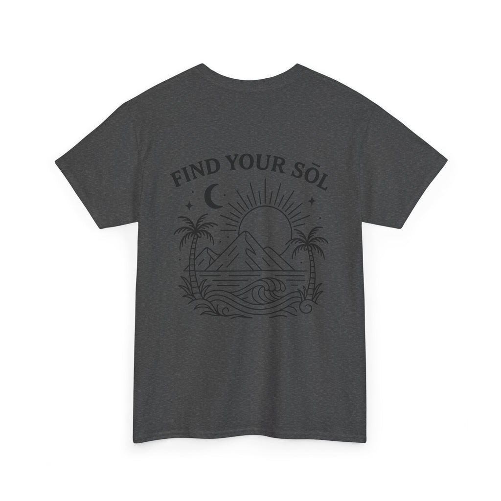 Sōl™ Clothing - Sunshine Vibes Unisex Heavy Cotton Tee - Find Your SŌL, Summer Gift, Nature Lover T-Shirt, Festival Wear, Graphic Tee, Plant Lover Apparel