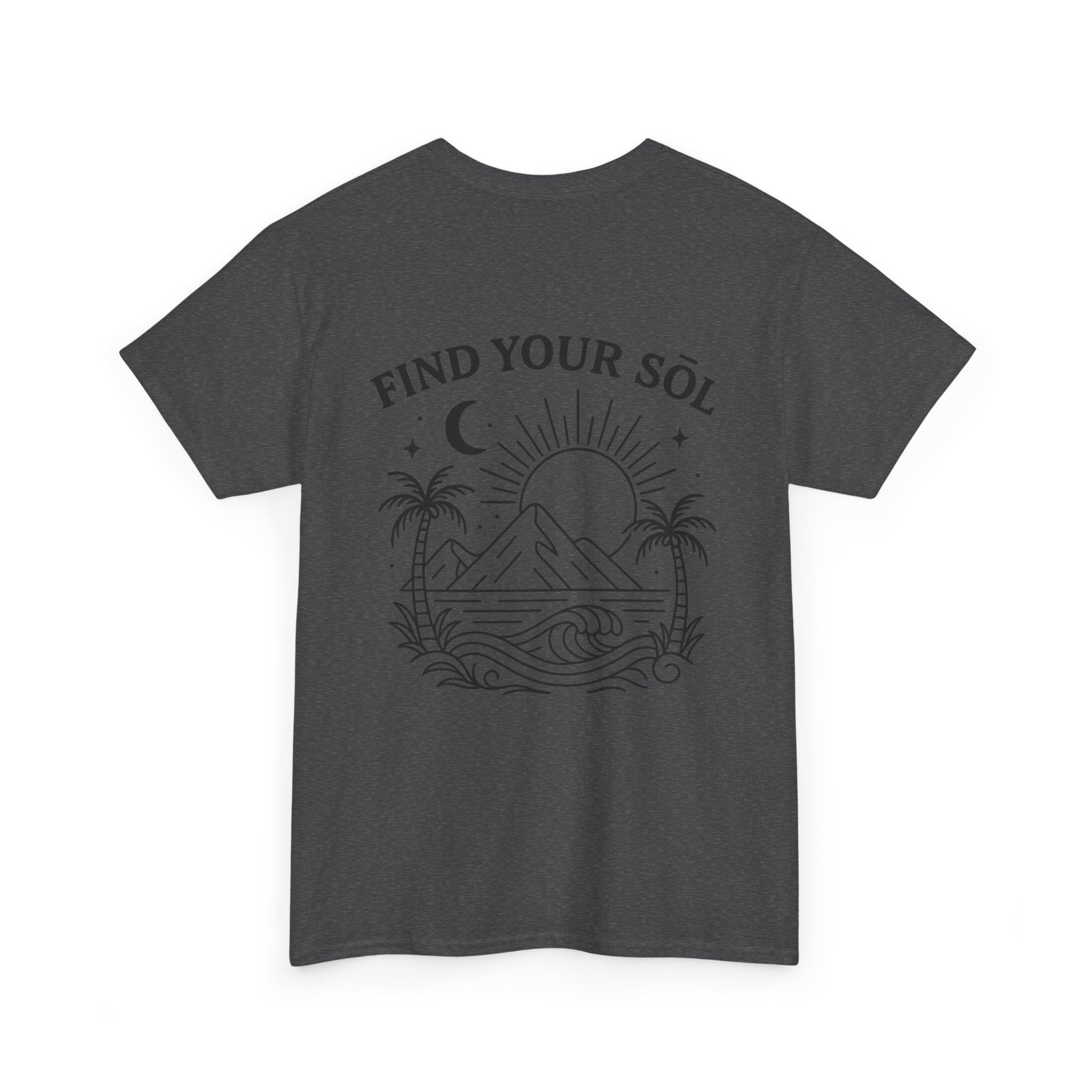Sōl™ Clothing - Sunshine Vibes Unisex Heavy Cotton Tee - Find Your SŌL, Summer Gift, Nature Lover T-Shirt, Festival Wear, Graphic Tee, Plant Lover Apparel